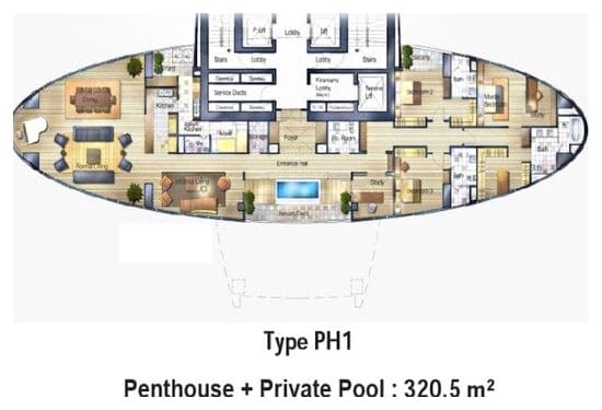 Millennium Residence Bangkok - Floorplan - Penthouse PH1 - www.millenniumresidence.net - Floor Plans - Millennium Residence in Bangkok - www.millenniumresidence.net -