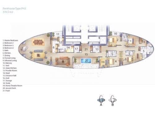 Millennium Residence Bangkok - Floorplan - Penthouse PH2 - www.millenniumresidence.net - Floor Plans - Millennium Residence in Bangkok - www.millenniumresidence.net -